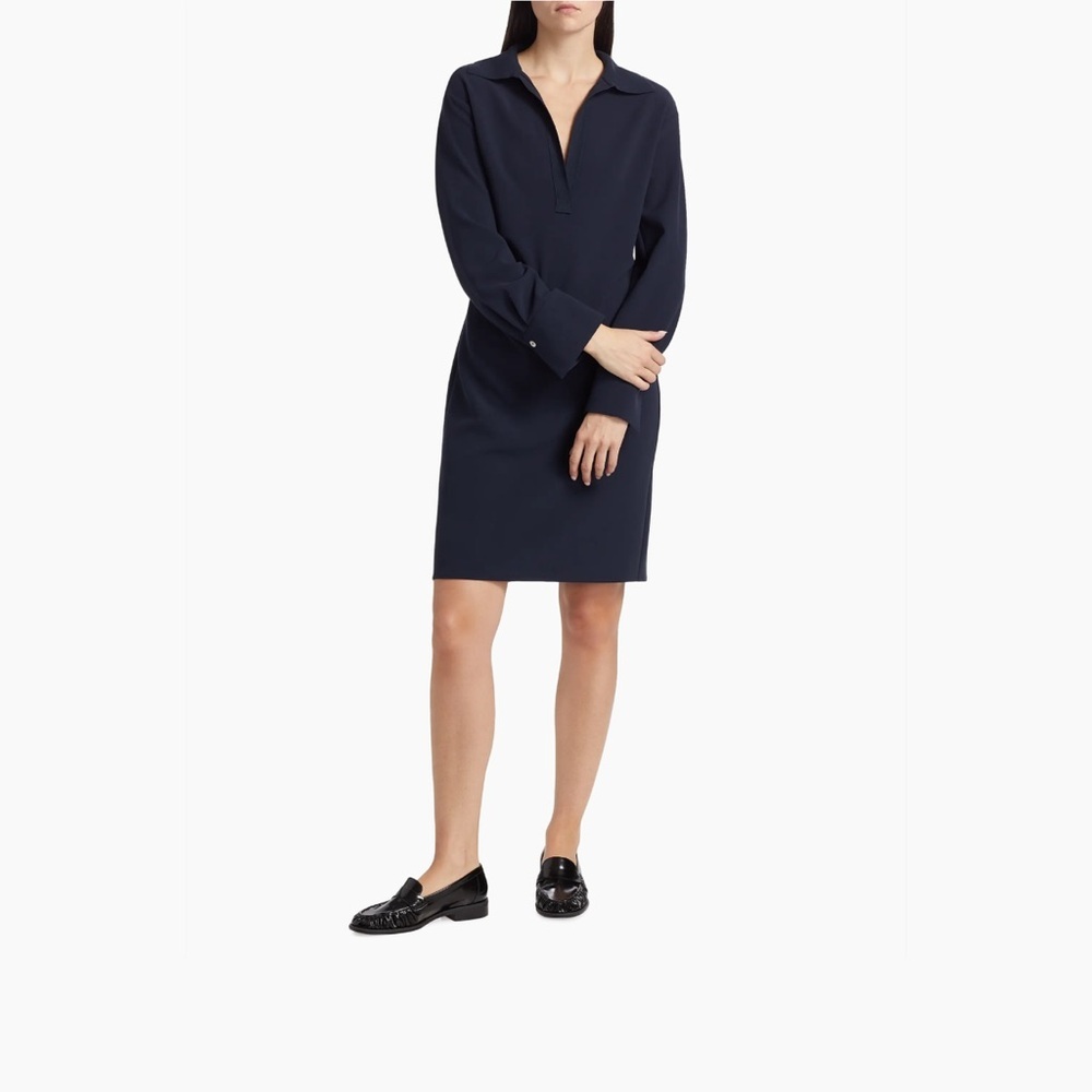 NEW Vince Rugby Knee Length Dress Coastal Navy Size 6 - Picture 2 of 7